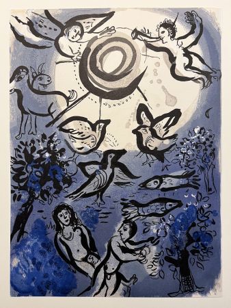 Litografía Chagall - LA CRÉATION. Lithographie originale pour DESSINS POUR LA BIBLE (1960)