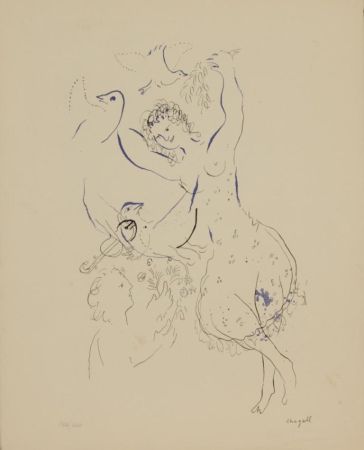 Litografía Chagall - LA DANSEUSE AUX OISEAUX