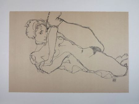 Litografía Schiele - LA DANSEUSE NUE / THE NUDE DANCER - 1914 
