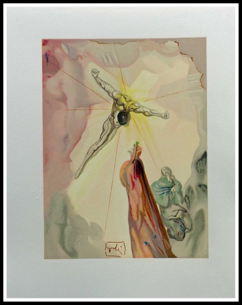 Grabado En Madera Dali - LA DIVINE COMEDIE - L'apparition du Christ