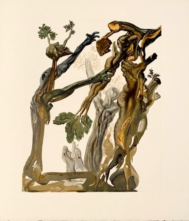 Grabado En Madera Dali - La Divine Comédie - Enfer 13 - La forêt des suicidés