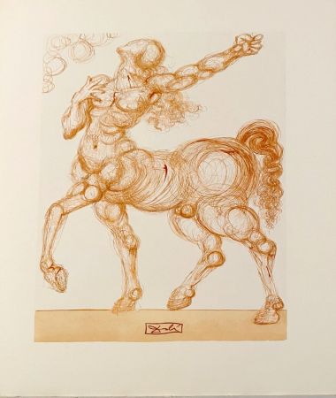 Grabado En Madera Dali - La Divine Comédie - Enfer 25 - Le Centaure