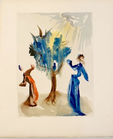 Grabado En Madera Dali - La Divine Comédie - Purgatoire 24 - L'arbre du châtiment