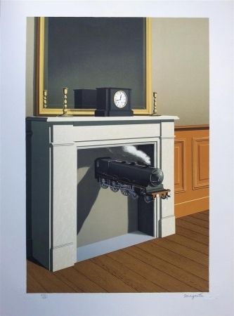 Litografía Magritte - La durée poignardée (Time Transfixed)
