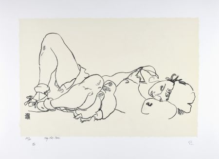 Litografía Schiele -  La femme allongée, 1918 | Reclining woman, 1918 (Liegende)