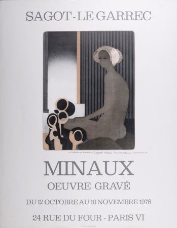 Litografía Minaux - La femme au turban, 1978