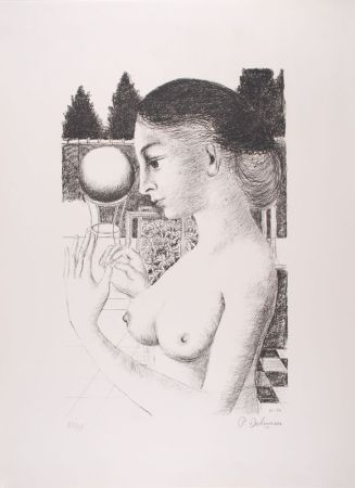 Litografía Delvaux - La Femme à la Boule