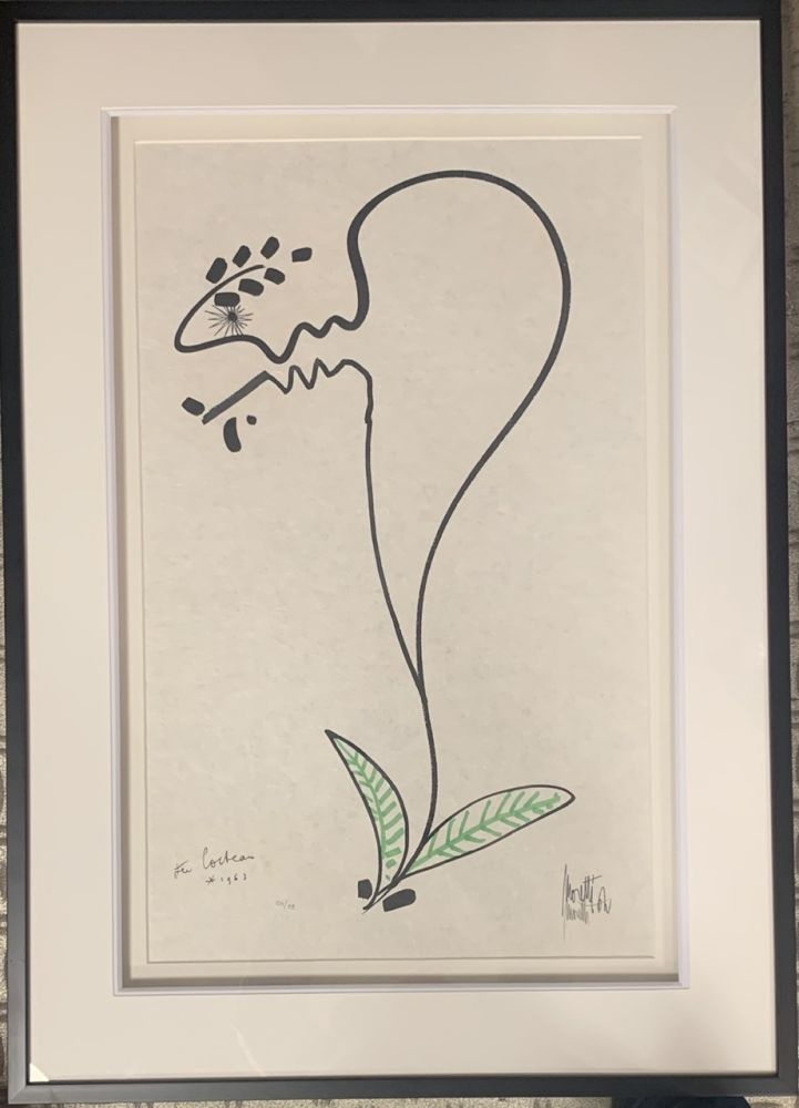 Litografía Cocteau - La fleur