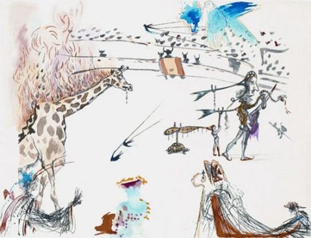 Grabado Dali - La Girafe en Feu (The Burning Giraffe)