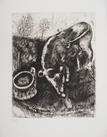 Grabado Chagall - La grenouille qui veut se faire plus grosse que le bœuf