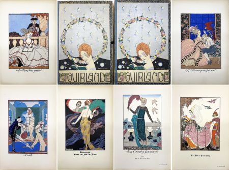 Libro Ilustrado Barbier - LA GUIRLANDE. Album mensuel d’Art et de Littérature (1919-1921). Collection complète en 11 fascicules.