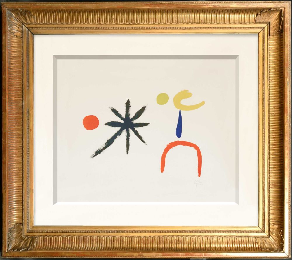 Litografía Miró - La Jeune Fille au Clair de Lune