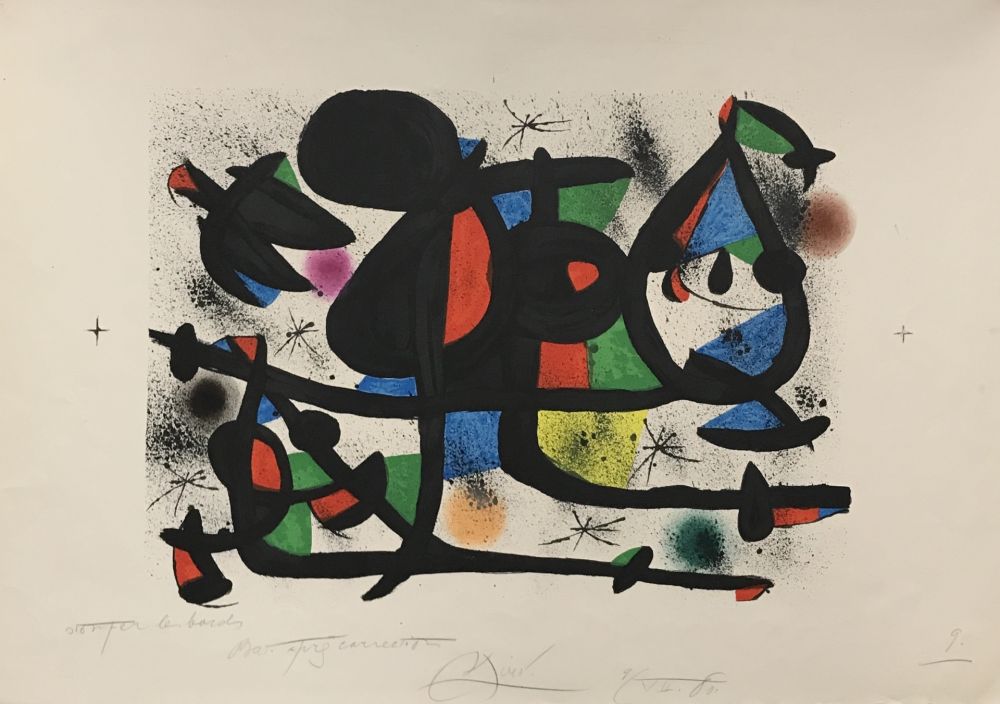 Litografía Miró - La Luge des Amants II (Unique BAT)