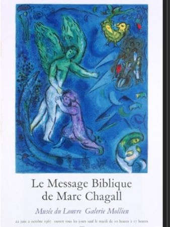 Litografía Chagall - LA LUTTE DE JACOB ET DE L ANGE