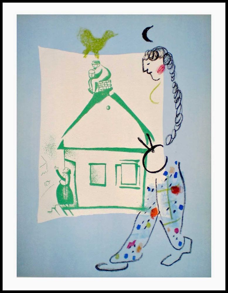 Litografía Chagall - LA MAISON DE MON VILLAGE