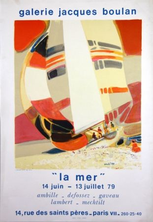 Litografía Ambille - La Mer  Galerie Jacques Boulan