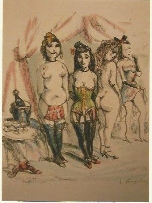 Grabado Foujita - La Mesangere (Four prostitutes)