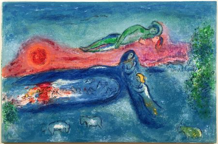 Litografía Chagall - LA MORT DE DORCON (Daphnis et Chloé - 1961)