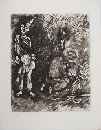 Grabado Chagall - La mort et le bucheron