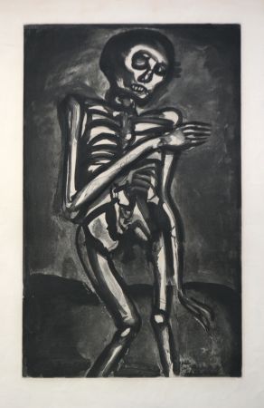 Talla En Madera Rouault - La Mort l'a Pris Comme Il Sortait du ut d'orties (Death Took Him as he Rose from his Bed of Nettles)