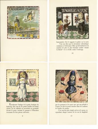 Libro Ilustrado Foujita - LA MÉSANGÈRE (Jean Cocteau) 21 lithographies. 1963. Ex. de luxe avec soie signée et suite couleurs
