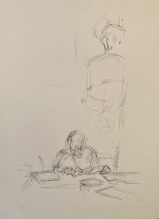Litografía Giacometti - La mère de l'artiste lisant sous la lampe à Stampa I