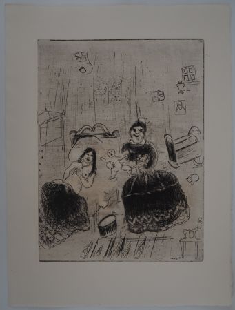 Grabado Chagall - La naissance de Tchitchikov