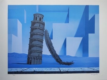 Litografía Magritte - La nuit de Pise (night in Pisa)