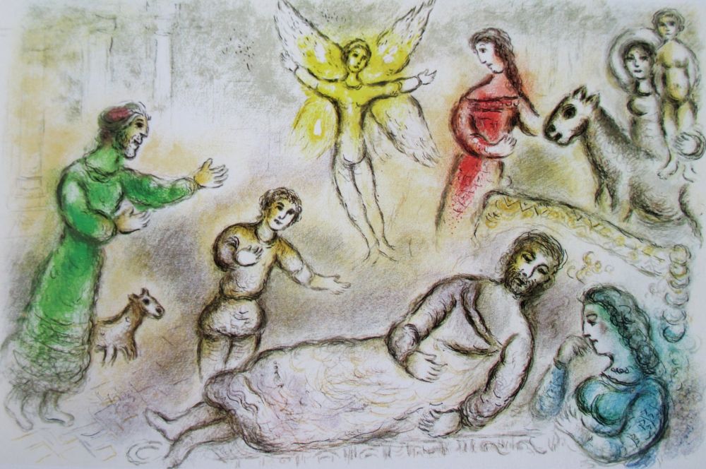 Litografía Chagall - La Paix Retrouvee - L'Odyssee II