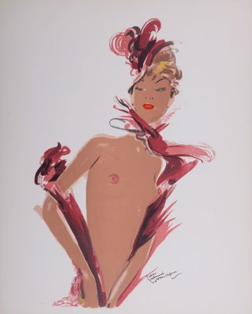 Litografía Domergue - La Parisienne : Arlette, 1956