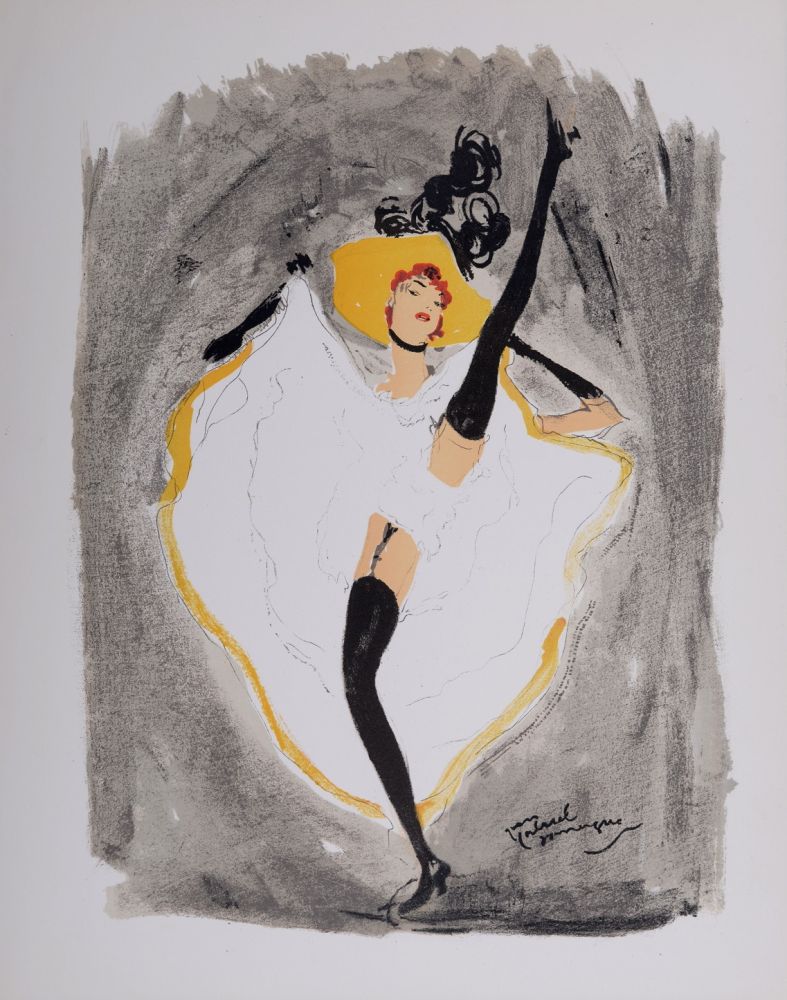 Litografía Domergue - La Parisienne : French Cancan, 1956