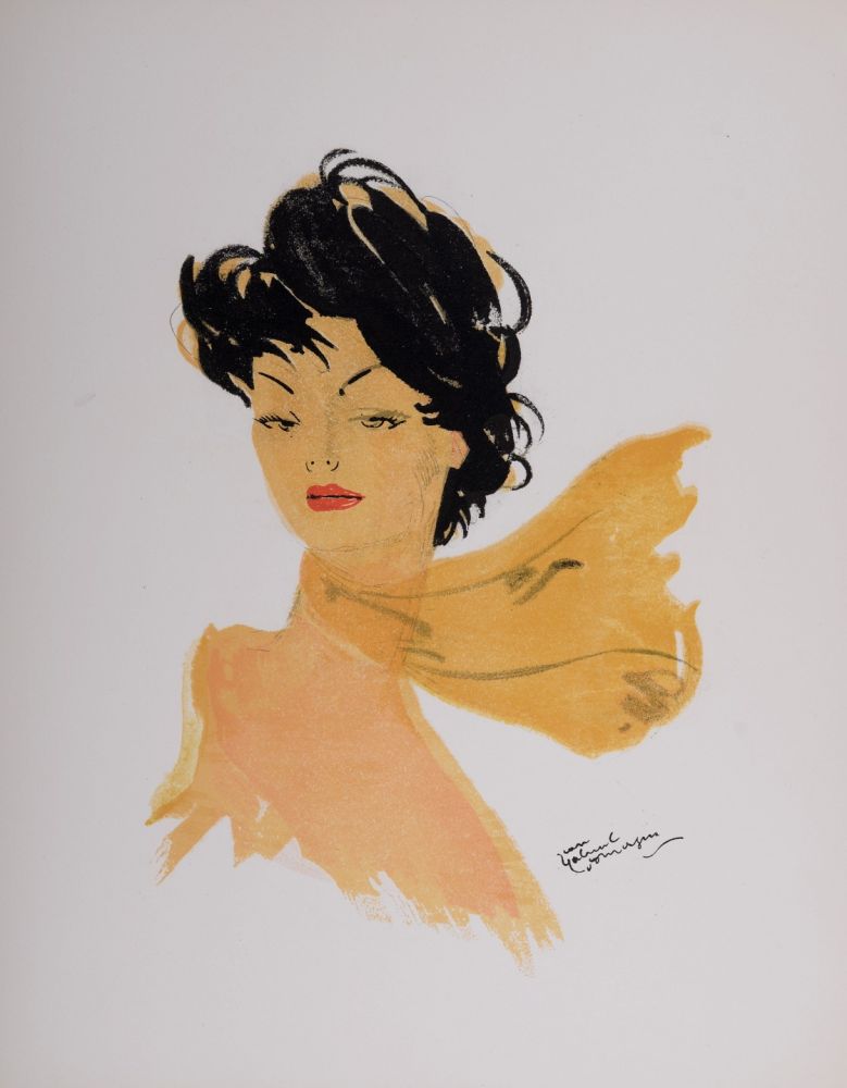 Litografía Domergue - La Parisienne : Gigi, 1956