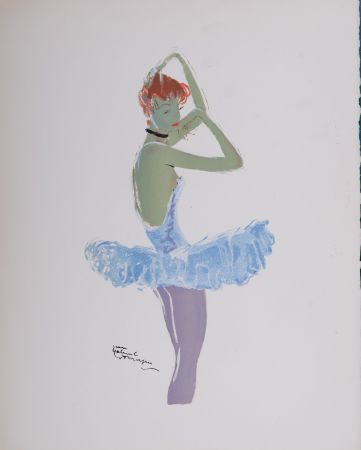 Litografía Domergue - La Parisienne : La Ballerine, 1956