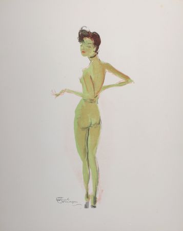 Litografía Domergue - La Parisienne : Odette, 1956