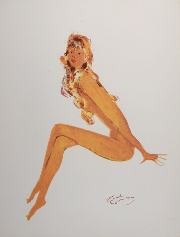 Litografía Domergue - La Parisienne : Sylvie, 1956