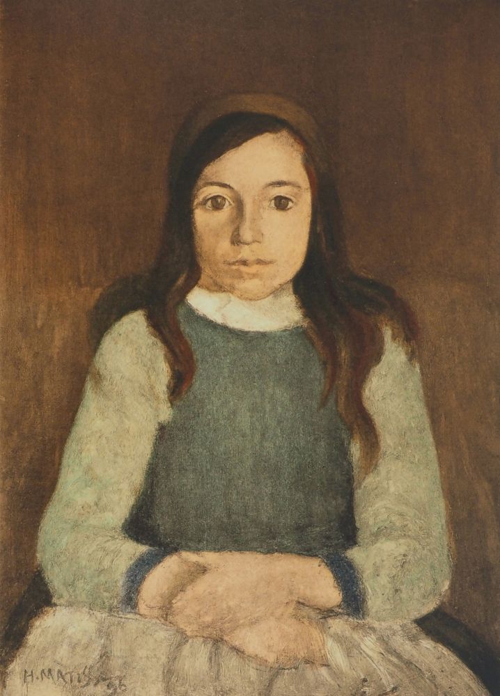 Litografía Matisse - La petite fille au serre-tête (Nini Bétron)