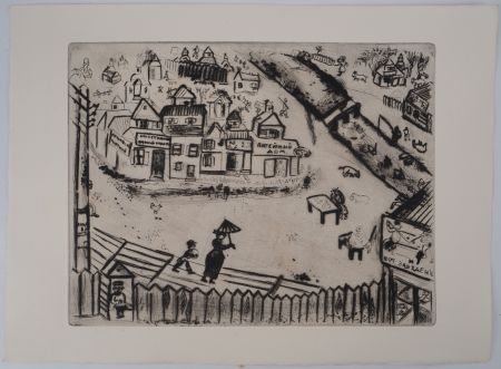Grabado Chagall - La petite ville