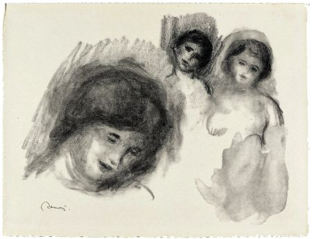 Litografía Renoir - La Pierre au trois croquis