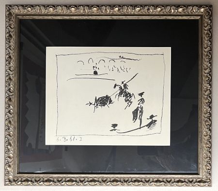Litografía Picasso - LA PIQUE (A los toros). Lithographie originale (1961)