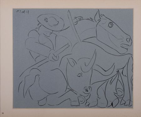 Linograbado Picasso (After) - La pique cassée, 1962