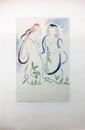 Aguafuerte Laurencin - LA PRINCESSE DE CLÈVES (Pl. VI signée au crayon). 1947