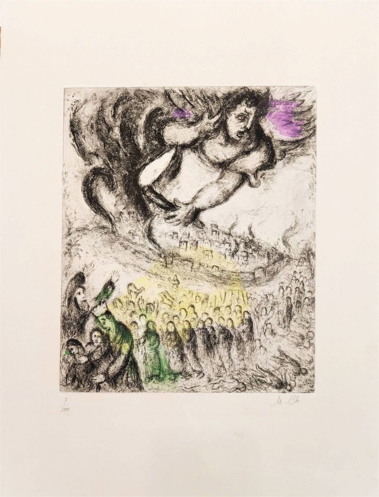 Aguafuerte Chagall - La prise de Jérusalem