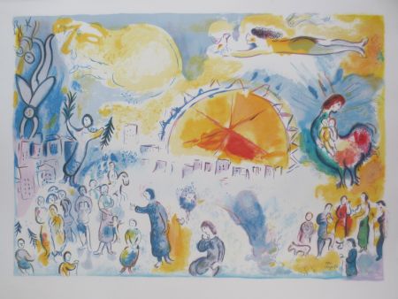 Litografía Chagall - La procession de noël