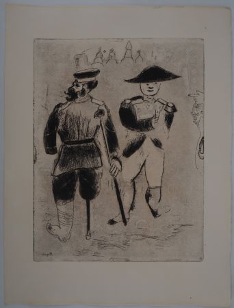 Grabado Chagall - La rencontre avec Napoléon (Kopéikine et Napoléon)