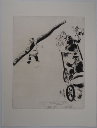 Grabado Chagall - La rencontre d'un paysan