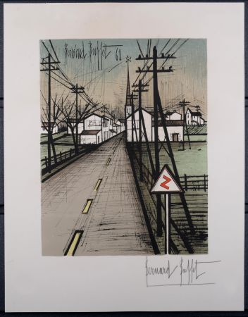 Litografía Buffet - La route, 1962 - Hand-signed!