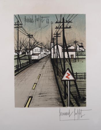 Litografía Buffet - La route, 1962 - Hand-signed!