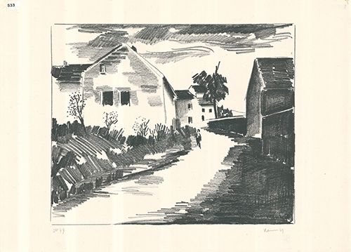 Litografía Vlaminck - La route de Nesles
