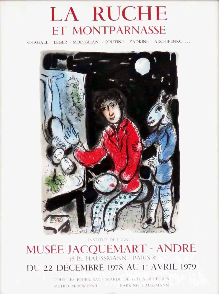 Litografía Chagall - '' La Ruche Montparnasse ''