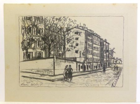 Litografía Utrillo - La Rue d’Orchampt